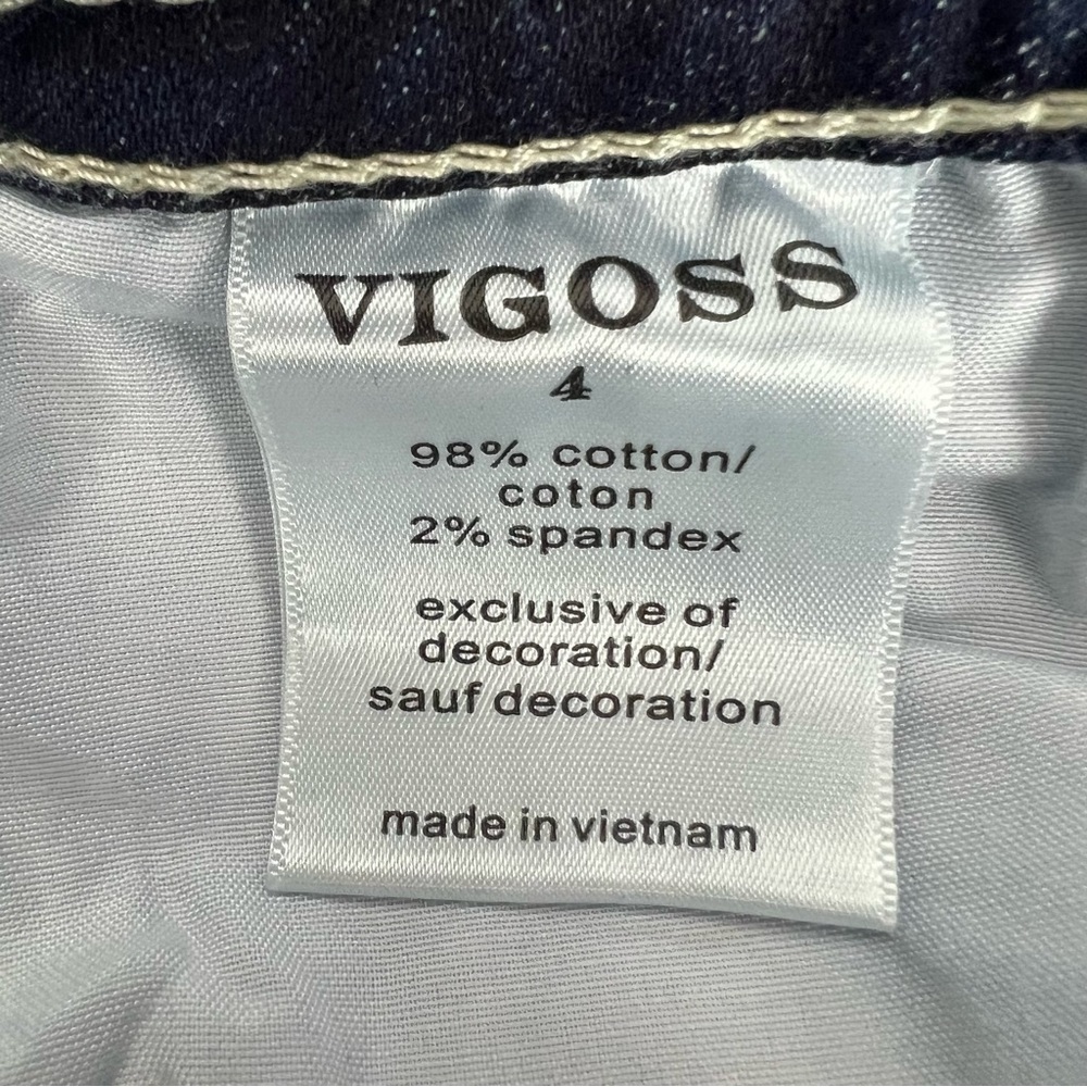 NWT VIGOSS HERITAGE FIT Women’s Blue Jean Capris Sz 4 Distressed Stretch Pockets - Picture 5 of 13